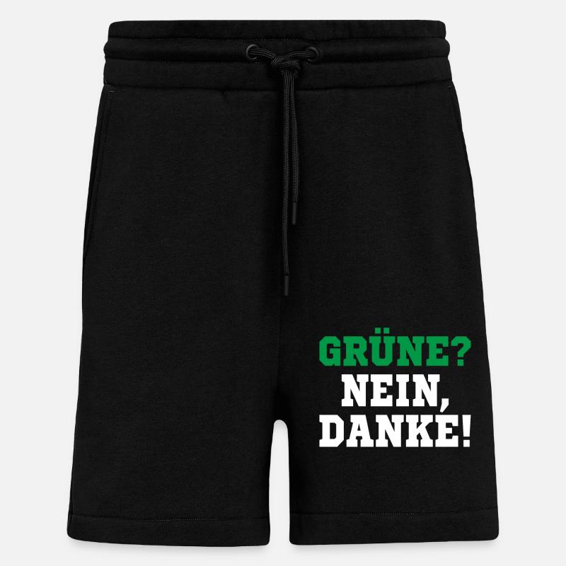 Grüne nein Danke! - Shorts - made by SPREAD - SOLID BLACK