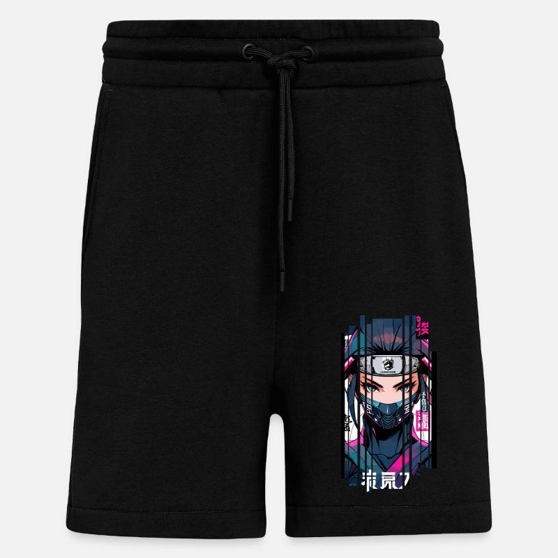 Cyborg ninja kanji - Short bio décontracté fabriqué en UE - SOLID BLACK