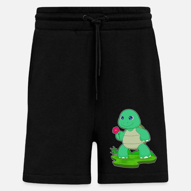 Fleur de tortue - Short bio décontracté fabriqué en UE - SOLID BLACK