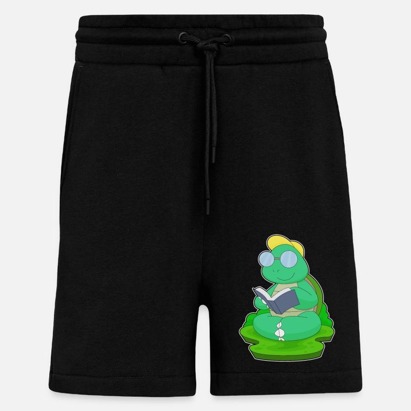 Turtle Nerd Book Glasses - Shorts - made by SPREAD - SOLID BLACK