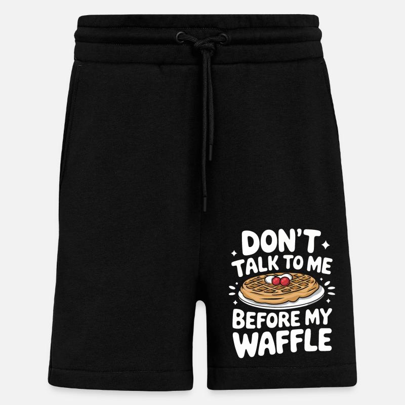 Waffles Breakfast Sweets - Shorts - made by SPREAD - SOLID BLACK