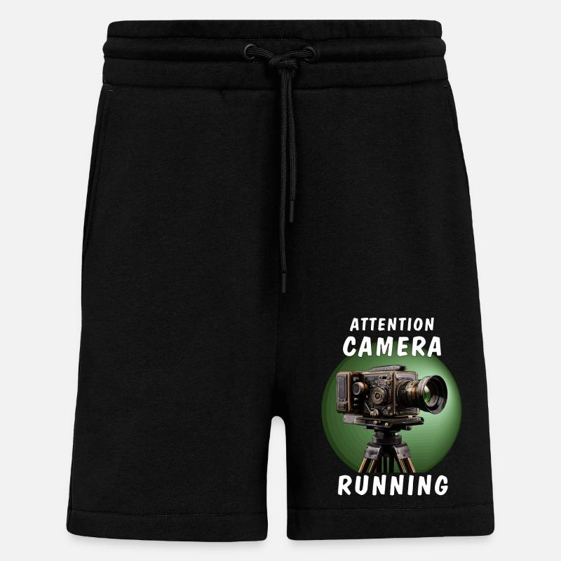 ATTENTION CAMÉRA EN MARCHE - Short bio décontracté fabriqué en UE - SOLID BLACK