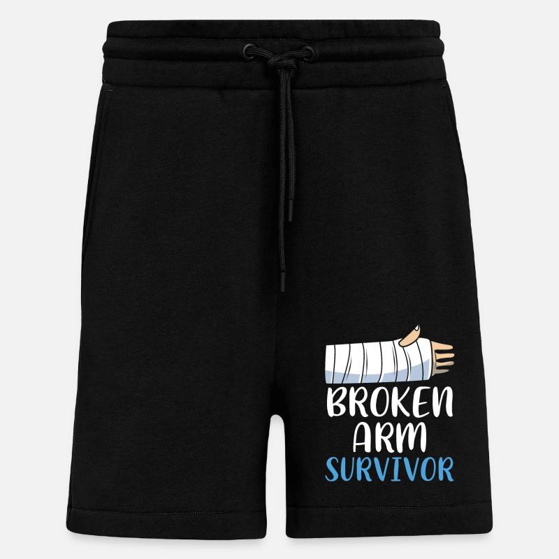 Broken Arm Bone Fracture - Shorts - made by SPREAD - SOLID BLACK