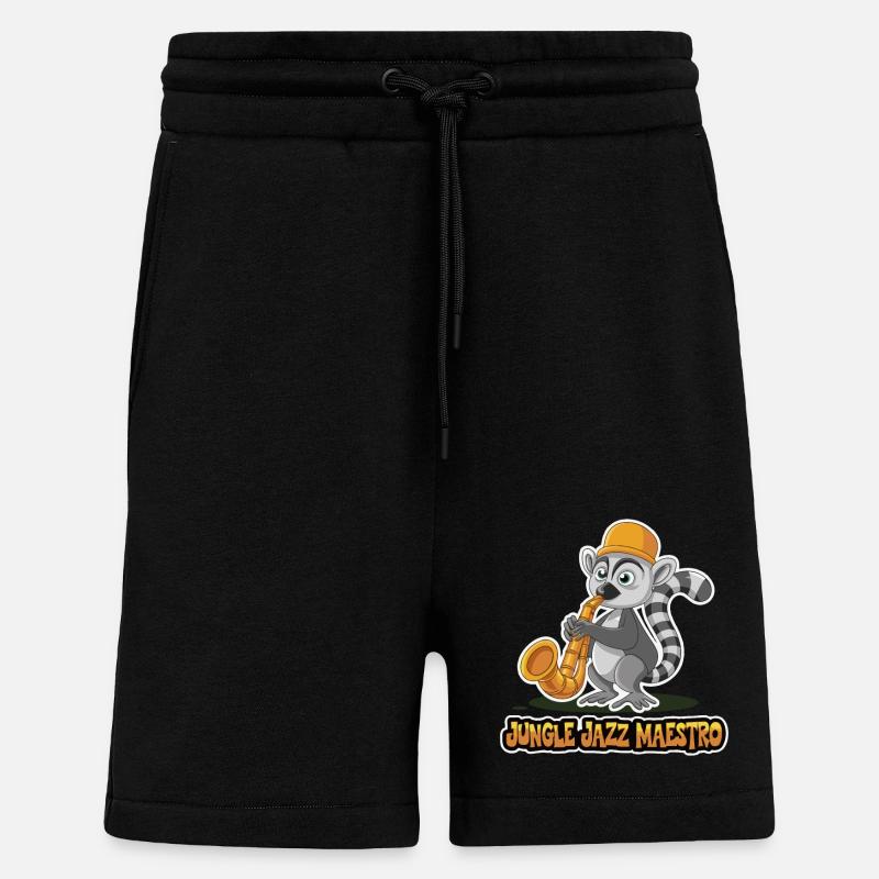 JUNGLE JAZZ MAESTRO - Short bio décontracté fabriqué en UE - SOLID BLACK