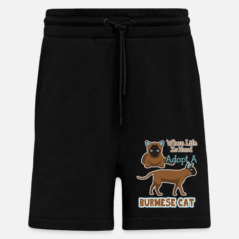 Adopt A Burmese Cat - Shorts - made by SPREAD - SOLID BLACK