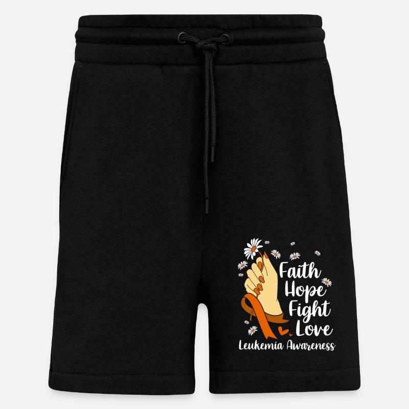 Sensibilisation à la leucémie - Short bio décontracté fabriqué en UE - SOLID BLACK