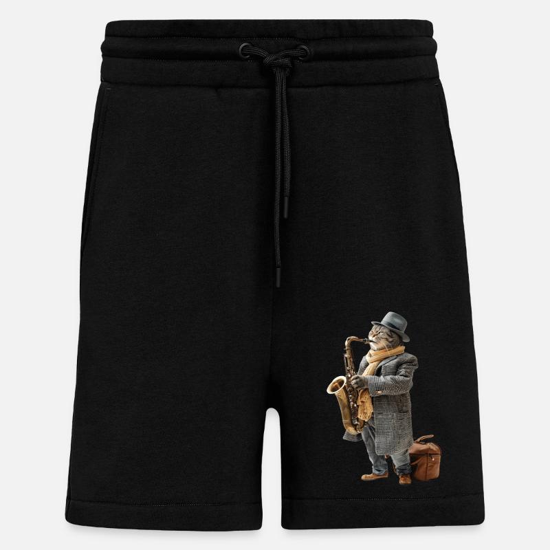 Saxophone chat - Short bio décontracté fabriqué en UE - SOLID BLACK