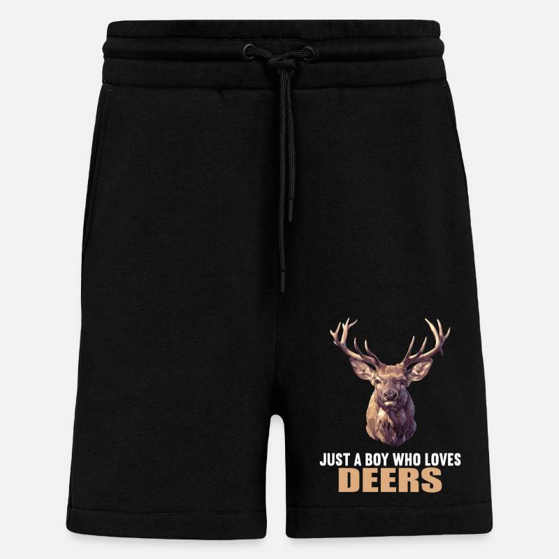 Cerf Cerf - Short bio décontracté fabriqué en UE - SOLID BLACK