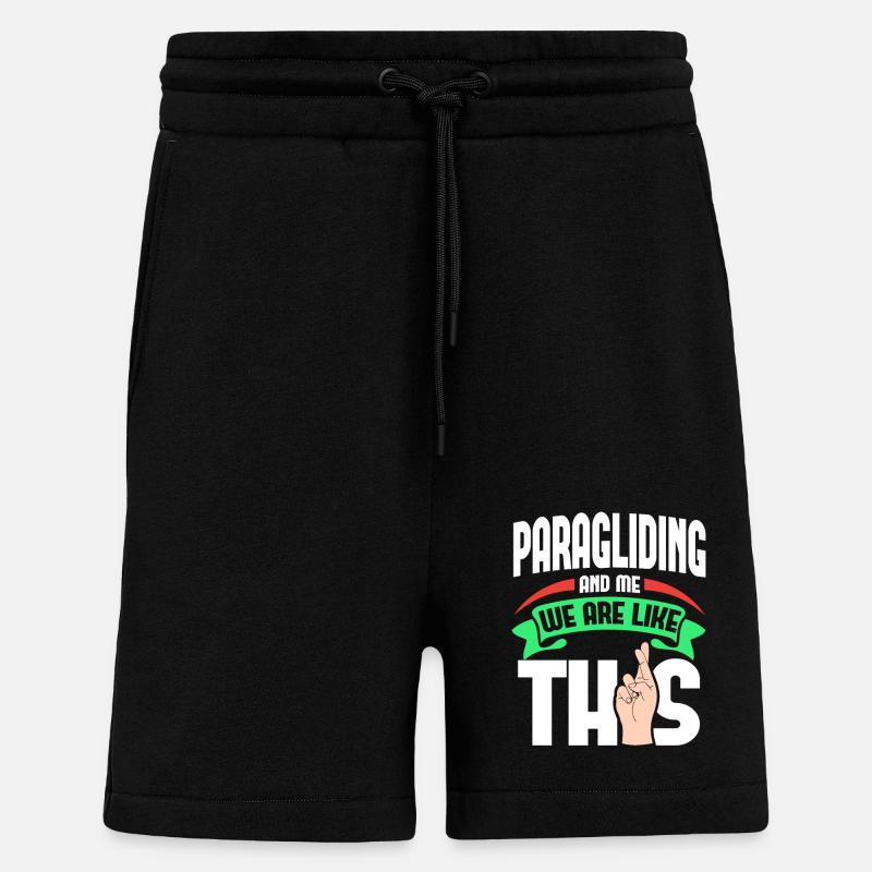 Paragliding Me Are Like - Shorts - made by SPREAD - SOLID BLACK