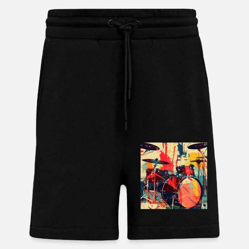 Percussion - Short bio décontracté fabriqué en UE - SOLID BLACK