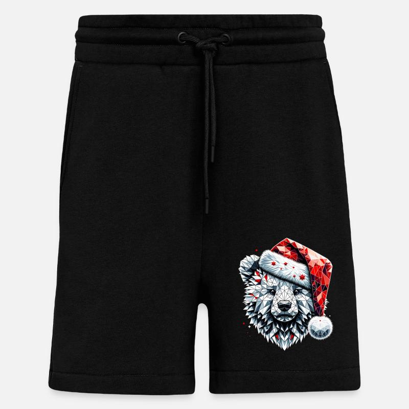 Polygon Kunst Eisbär Weihnachtsmütze Original - Shorts - made by SPREAD - SOLID BLACK