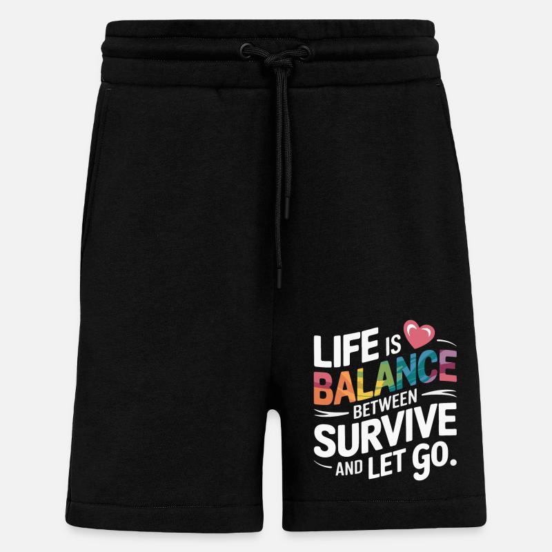 LA VIE, C’EST L’ÉQUILIBRE - Short bio décontracté fabriqué en UE - SOLID BLACK