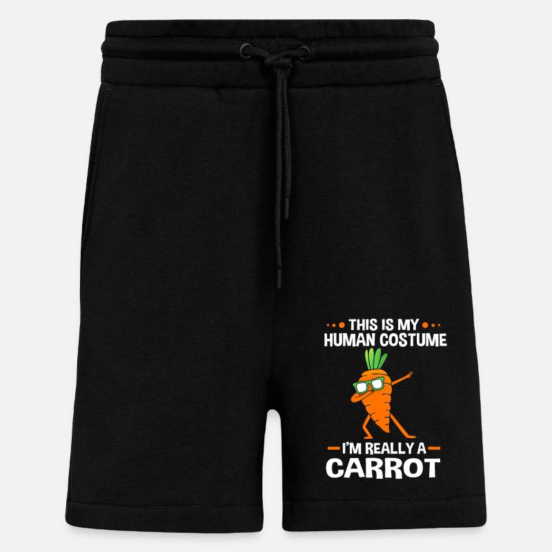 Carottes Légumes - Short bio décontracté fabriqué en UE - SOLID BLACK