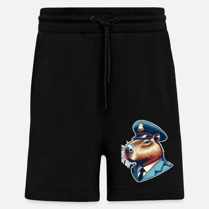 Capybara Polizei - Shorts - made by SPREAD - SOLID BLACK