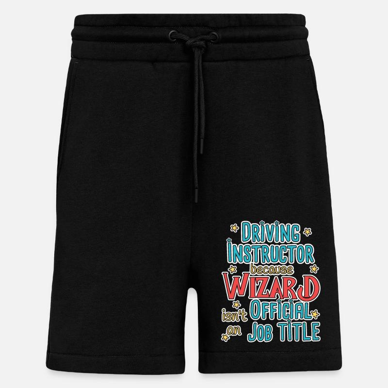 Instructeur de conduite Wizard Auto-école - Short bio décontracté fabriqué en UE - SOLID BLACK