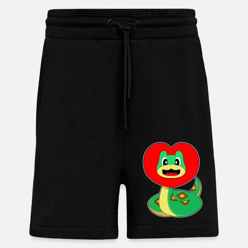 Cœur de serpent - Short bio décontracté fabriqué en UE - SOLID BLACK