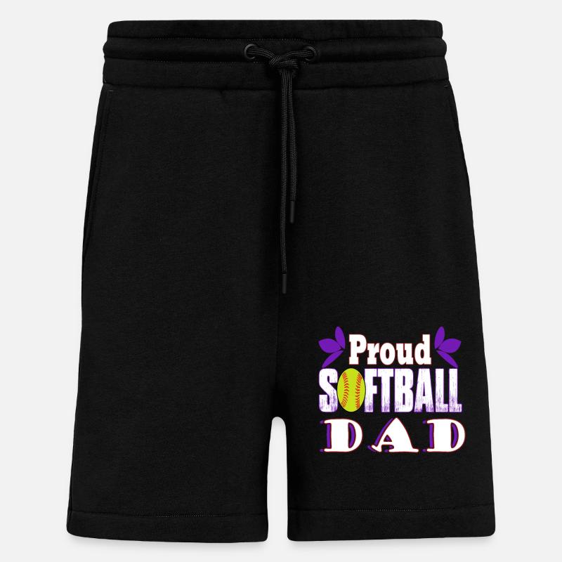 Proud Softball Dad - Shorts - made by SPREAD - SOLID BLACK