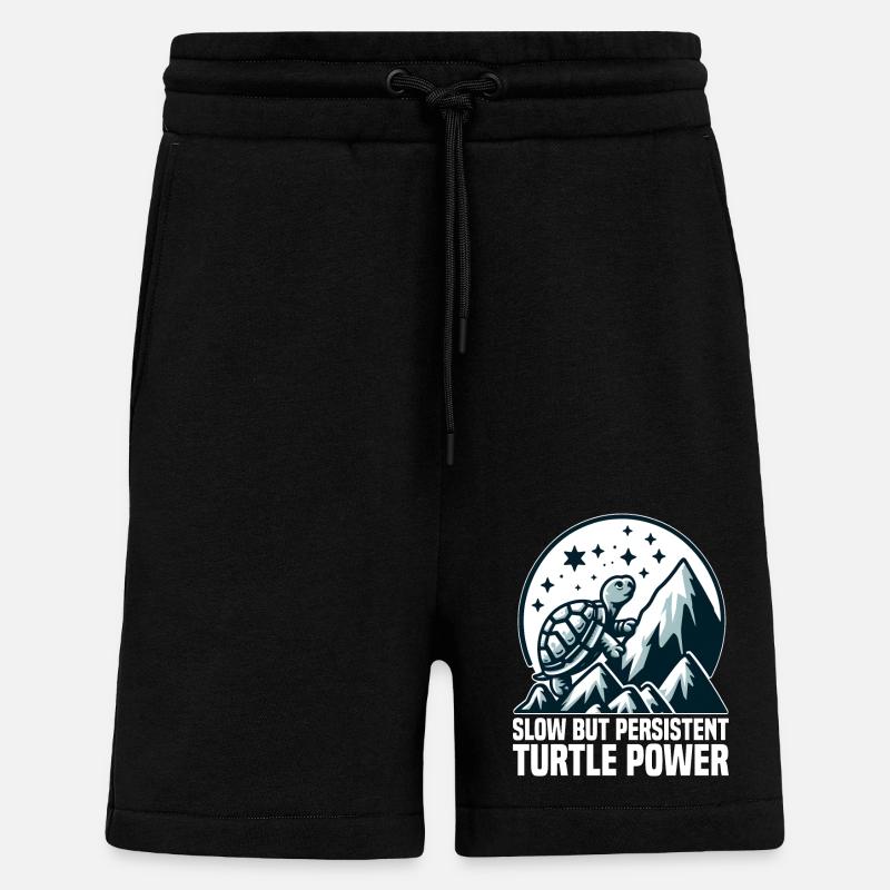 LANGSAME, ABER AUSDAUERNDE TURTLE-POWER - Shorts - made by SPREAD - SOLID BLACK