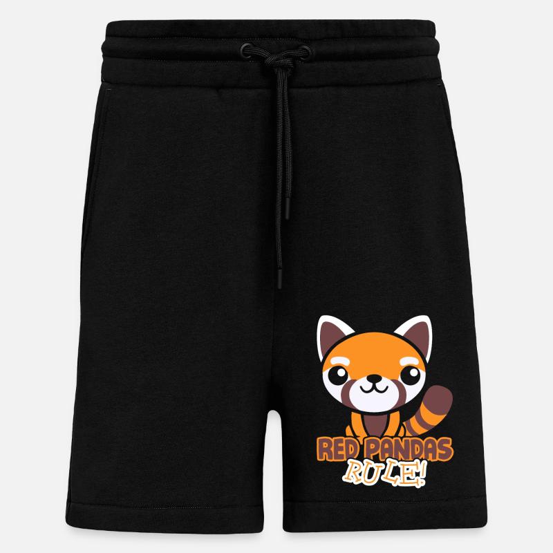 Red Pandas Rule - Shorts - made by SPREAD - SOLID BLACK
