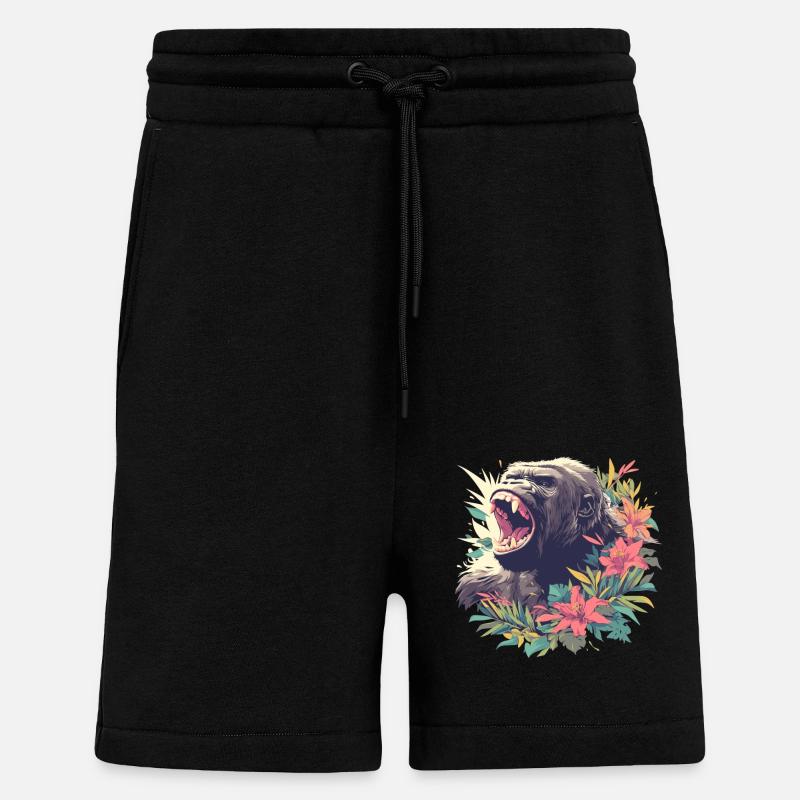 Gorilles Gorilles - Short bio décontracté fabriqué en UE - SOLID BLACK