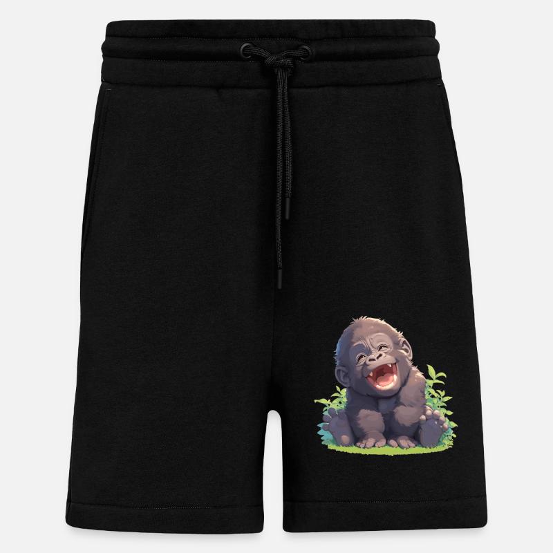 Gorilles Gorilles - Short bio décontracté fabriqué en UE - SOLID BLACK