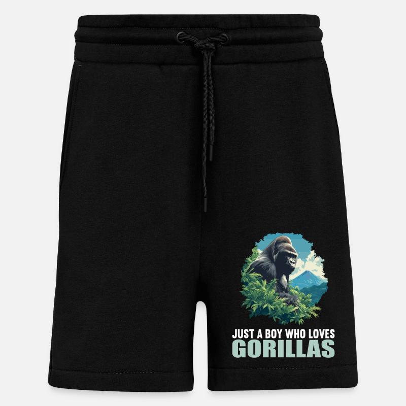 Gorilles Gorilles - Short bio décontracté fabriqué en UE - SOLID BLACK