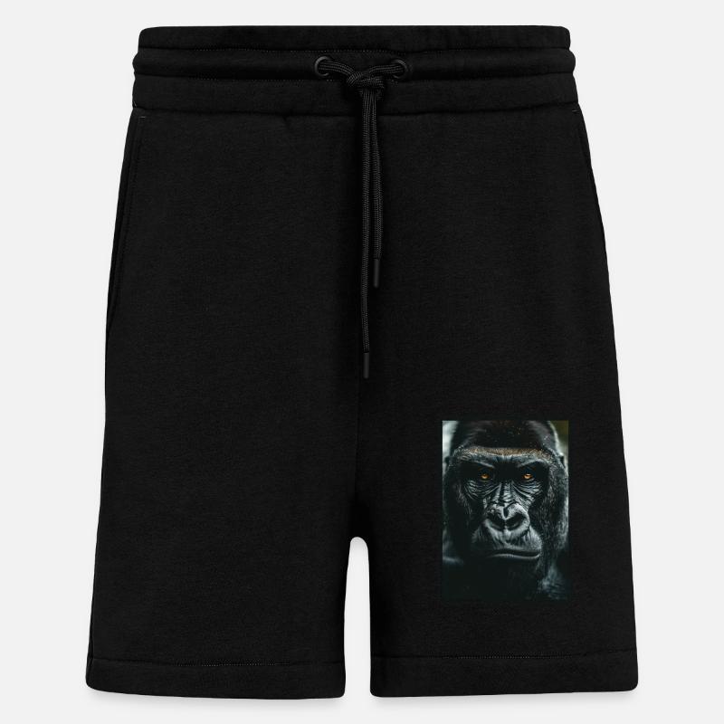 Gorilles Gorilles - Short bio décontracté fabriqué en UE - SOLID BLACK