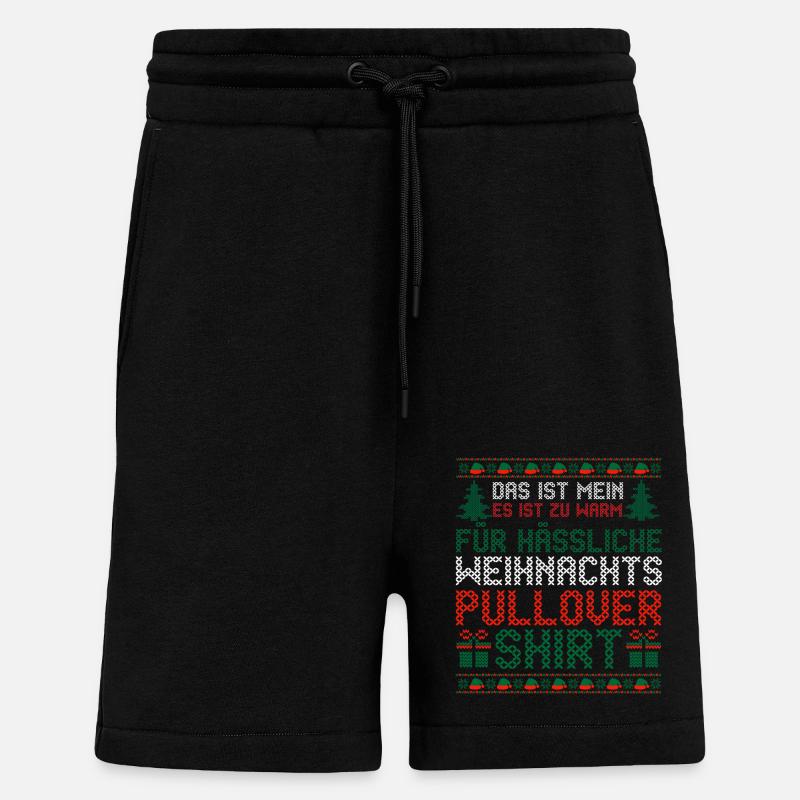 Père Noël Noël laid Noël - Short bio décontracté fabriqué en UE - SOLID BLACK