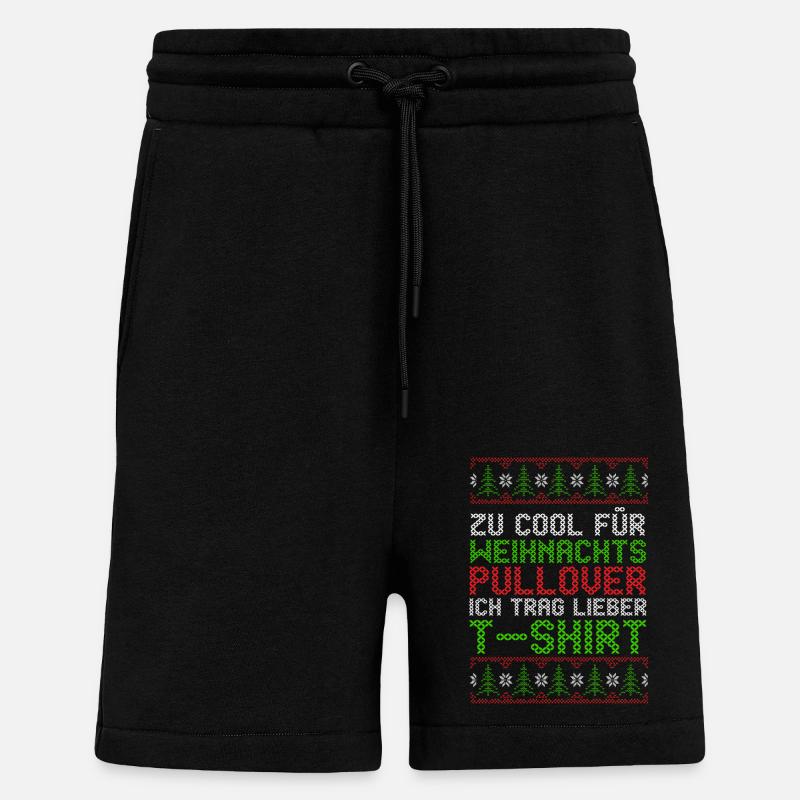 Père Noël Noël laid Noël - Short bio décontracté fabriqué en UE - SOLID BLACK