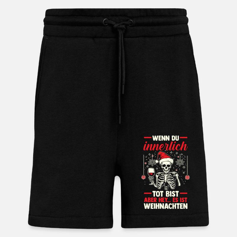 Noël du Père Noël - Short bio décontracté fabriqué en UE - SOLID BLACK
