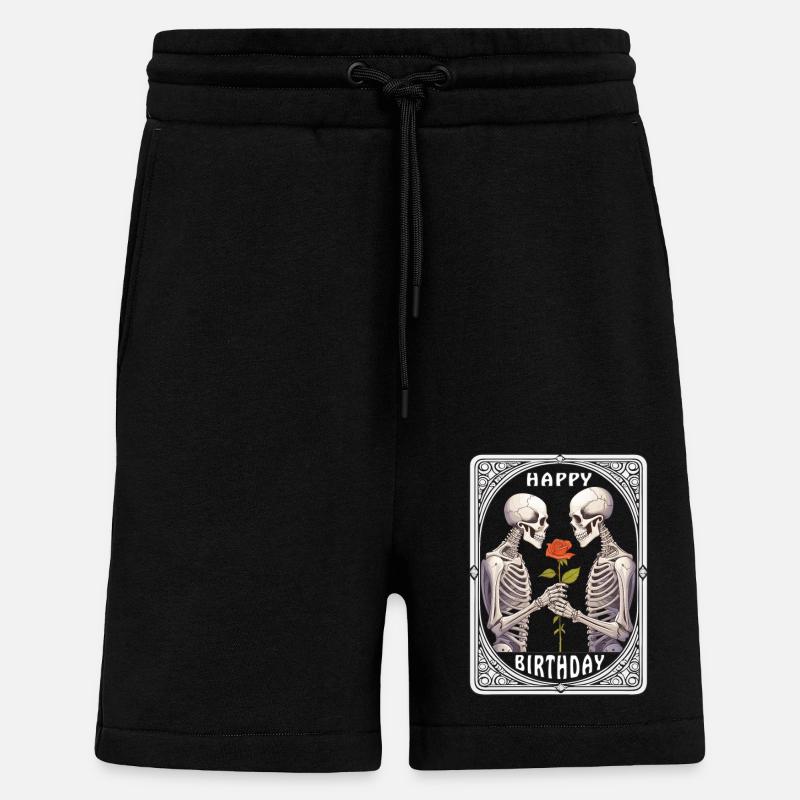 CARTE DA GIOCO BUON COMPLEANNO - Pantaloncini ecologici casual Made in UE - SOLID BLACK