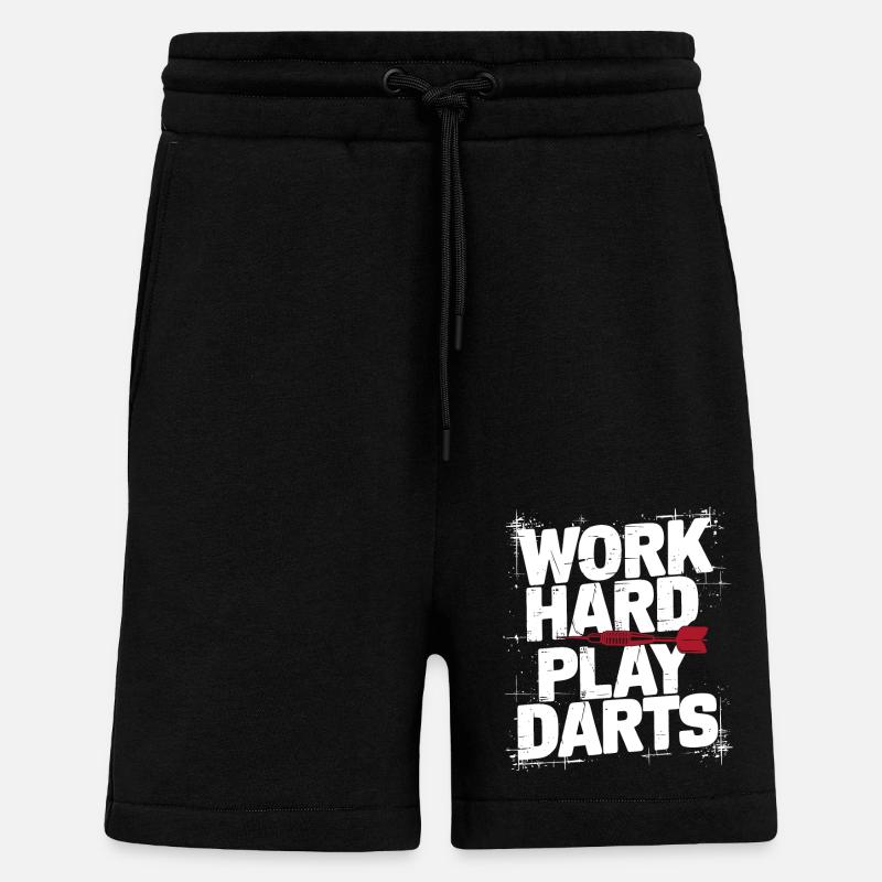 Travailler dur Jeu Fléchettes Fléchettes - Short bio décontracté fabriqué en UE - SOLID BLACK