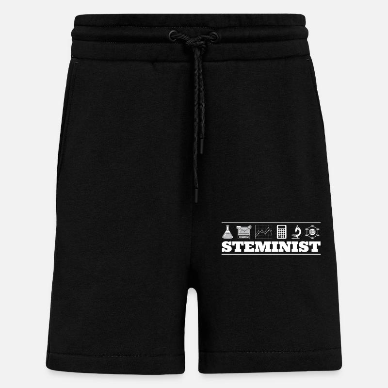 Steminist Science Chimie Mathématiques - Short bio décontracté fabriqué en UE - SOLID BLACK