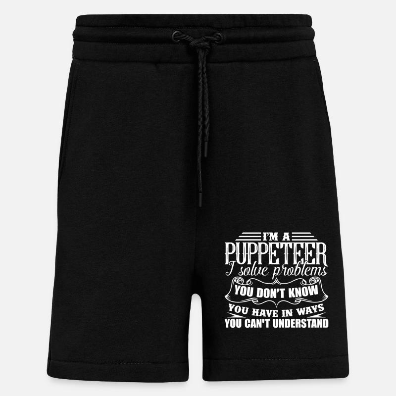 Puppeteer Solves Problems - Shorts - made by SPREAD - SOLID BLACK