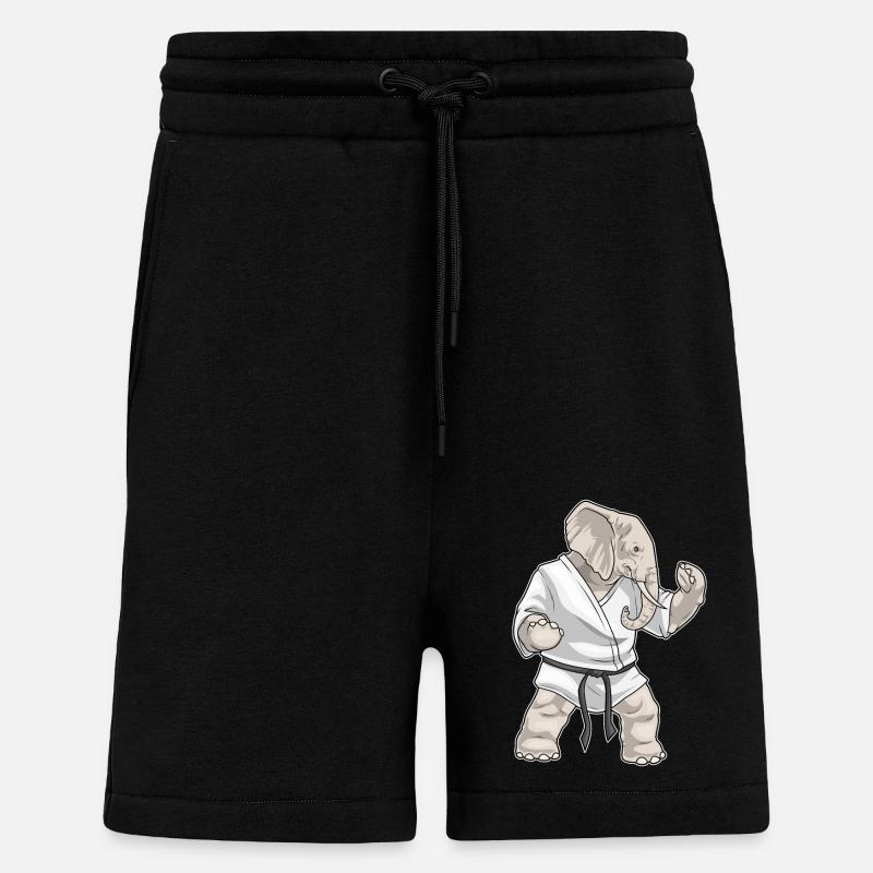 Elephant Karate Martial Arts - Shorts - made by SPREAD - SOLID BLACK