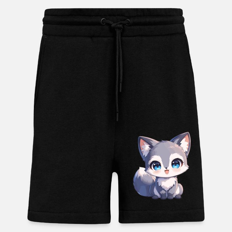 Gray foxes Gray fox - Shorts - made by SPREAD - SOLID BLACK