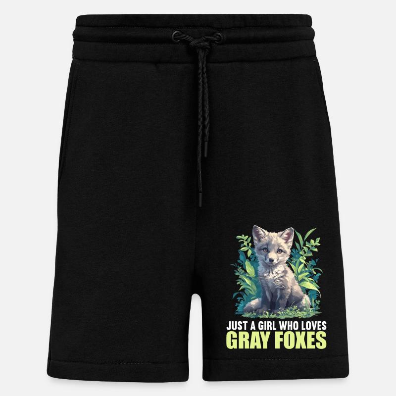 Gray Foxes Gray Fox - Shorts - made by SPREAD - SOLID BLACK