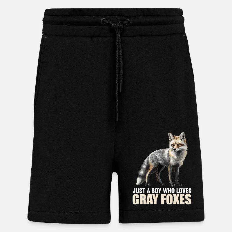 Gray foxes Gray fox - Shorts - made by SPREAD - SOLID BLACK