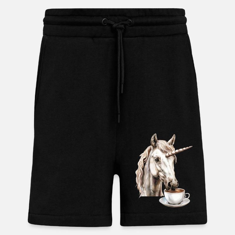 Einhorn Kaffee - Shorts - made by SPREAD - SOLID BLACK