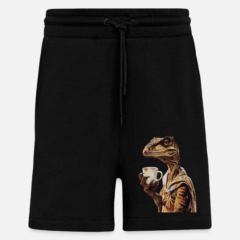 Utahraptor Kaffee - Shorts - made by SPREAD - SOLID BLACK
