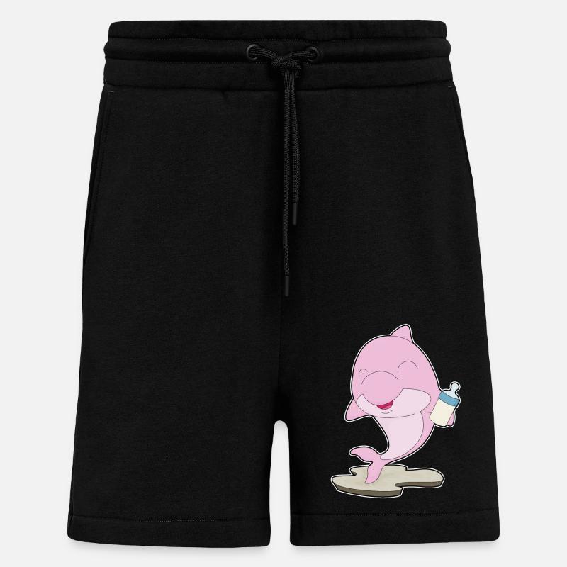 Dauphin Biberon Lait - Short bio décontracté fabriqué en UE - SOLID BLACK