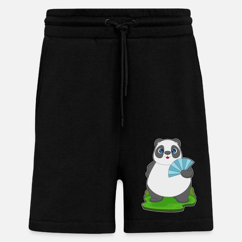 Ventilateur de poche Panda - Short bio décontracté fabriqué en UE - SOLID BLACK