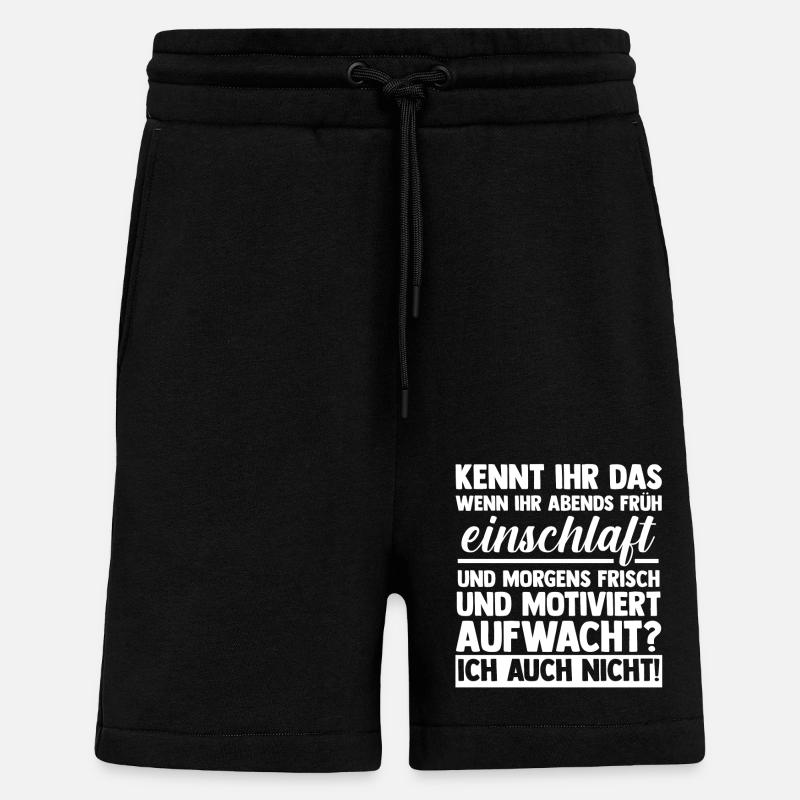 Faulenzer Langschläfer Motivation - Shorts - made by SPREAD - SOLID BLACK