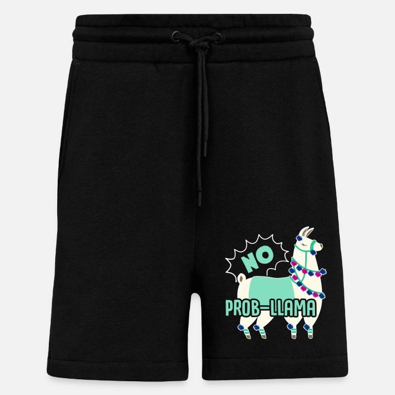 Llama No Prob Llama - Shorts - made by SPREAD - SOLID BLACK