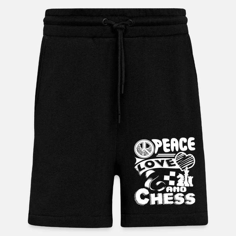 Chess Peace Love Chess - Shorts - made by SPREAD - SOLID BLACK