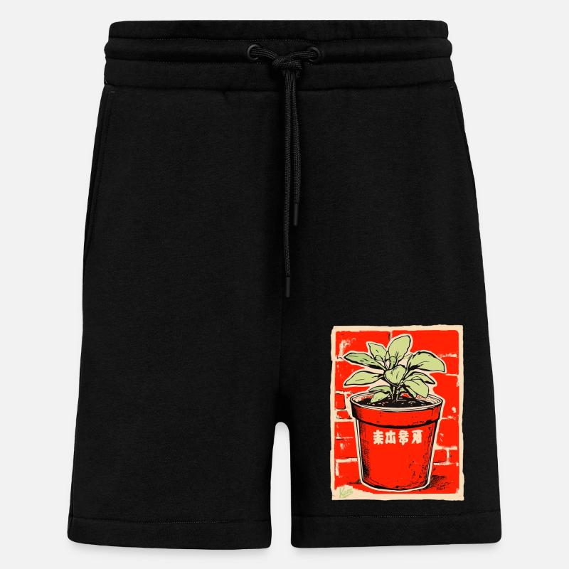 Pot de fleur - Short bio décontracté fabriqué en UE - SOLID BLACK