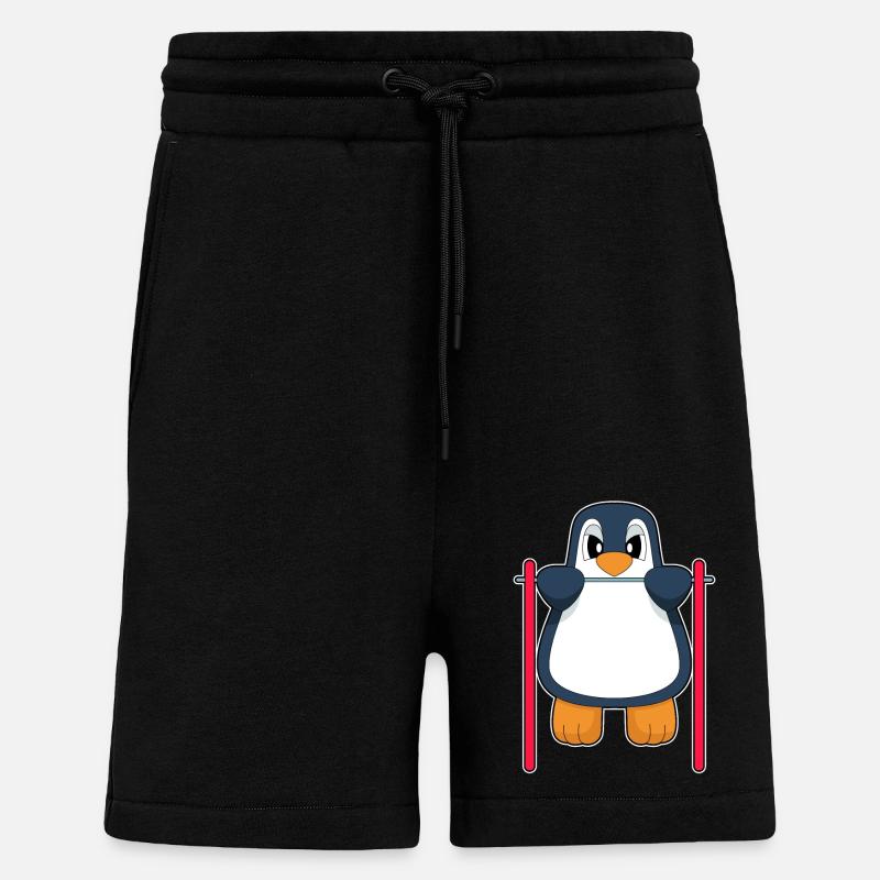 Penguin Bodybuilder Pull-ups - Shorts - made by SPREAD - SOLID BLACK