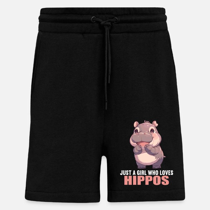 Hippopotame Hippopotame - Short bio décontracté fabriqué en UE - SOLID BLACK