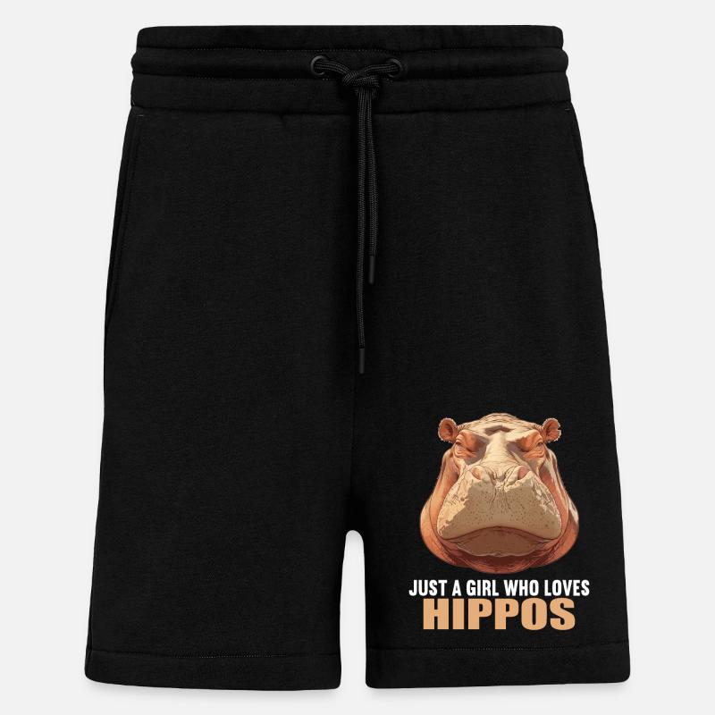 Nilpferd Flußpferd - Shorts - made by SPREAD - SOLID BLACK