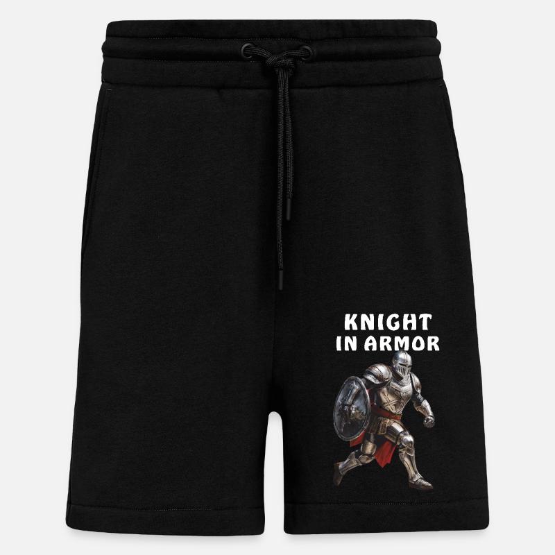 KNIGHT IN ARMOR - Shorts - made by SPREAD - SOLID BLACK